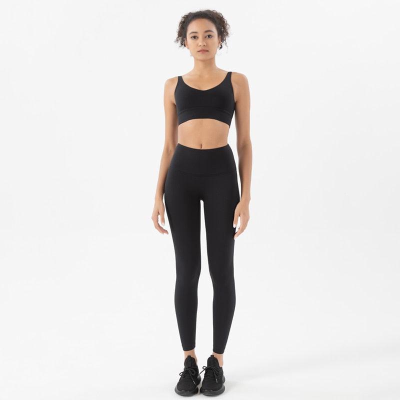 Sexy Women's Yoga Set Leggings Lounge Crop Tops-Maas