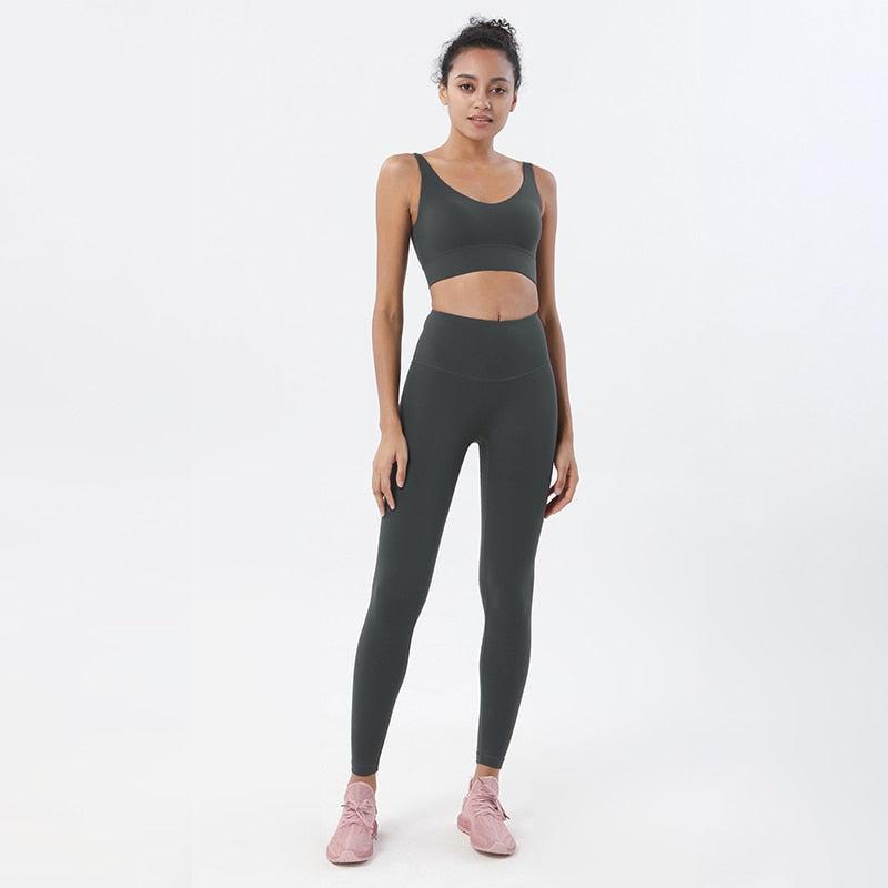 Sexy Women's Yoga Set Leggings Lounge Crop Tops-Maas