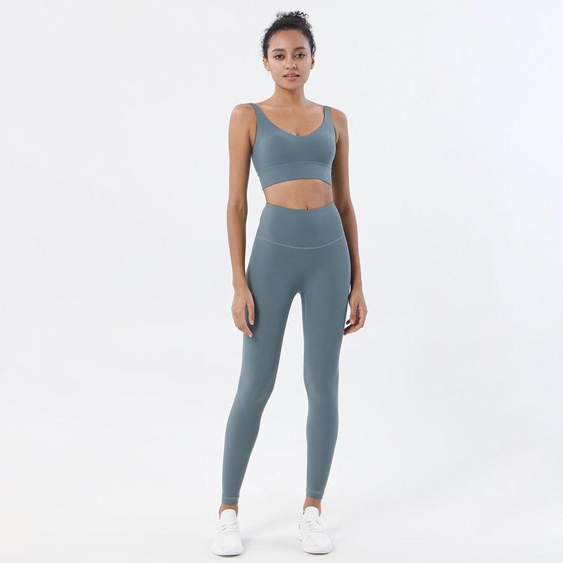 Sexy Women's Yoga Set Leggings Lounge Crop Tops-Maas