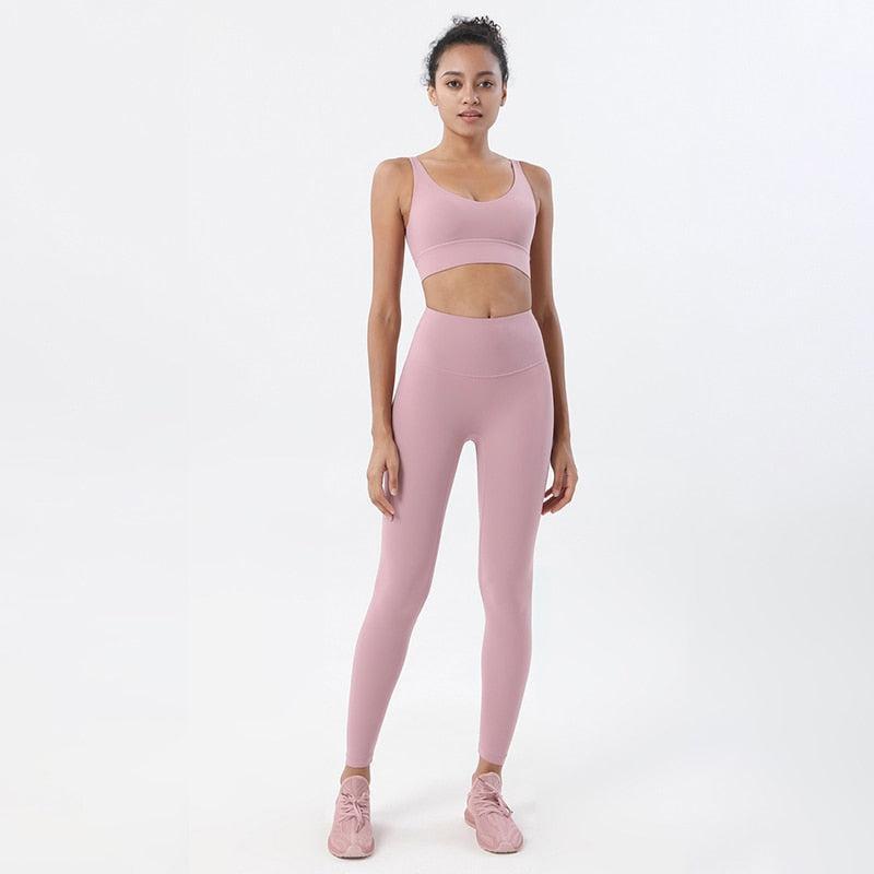 Sexy Women's Yoga Set Leggings Lounge Crop Tops-Maas