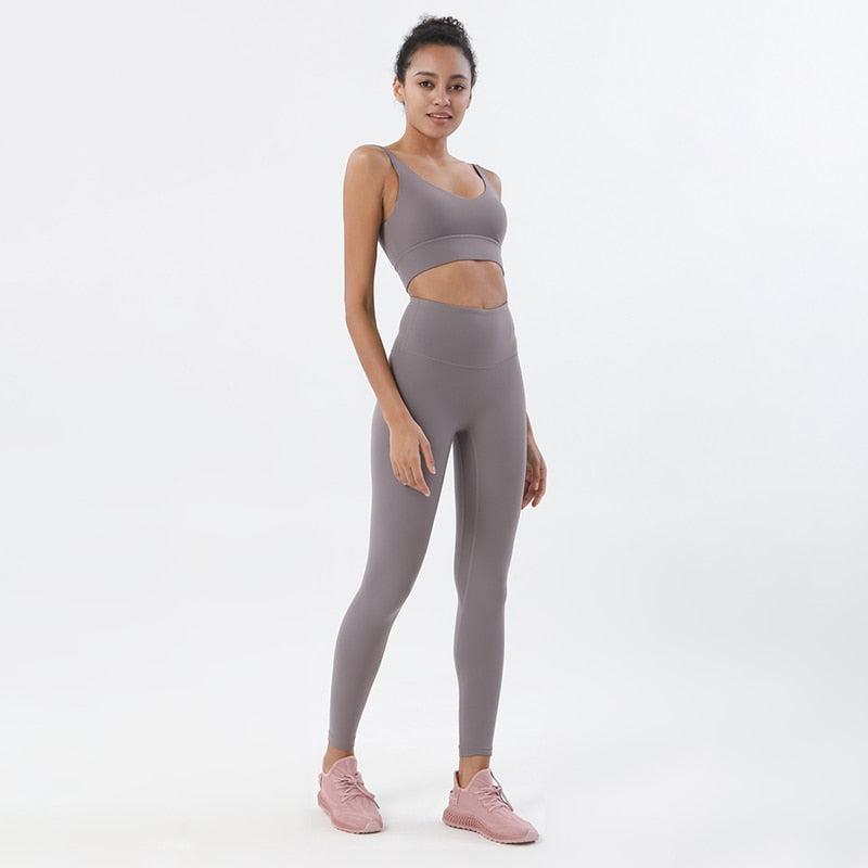 Sexy Women's Yoga Set Leggings Lounge Crop Tops-Maas