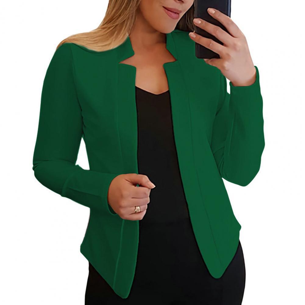 Slim Fit Women Blazer Jacket Notched Collar Open Suit-Maas