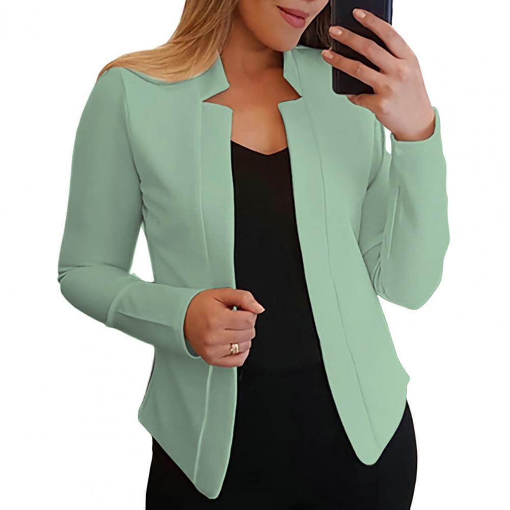 Slim Fit Women Blazer Jacket Notched Collar Open Suit-Maas