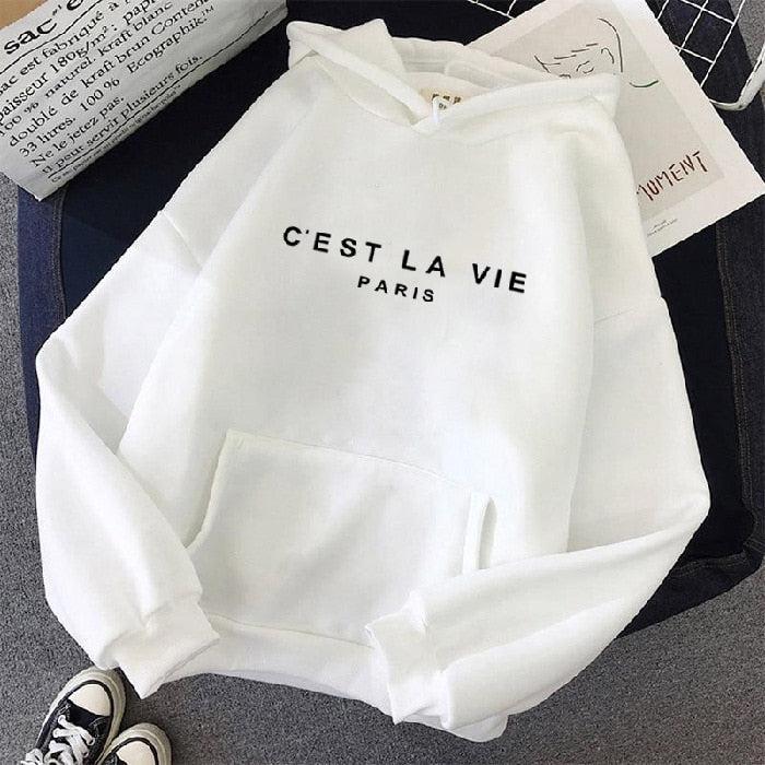 Streetwear Hoodies Letter Printed Women Sweatshirt Pullovers Hooded-Maas