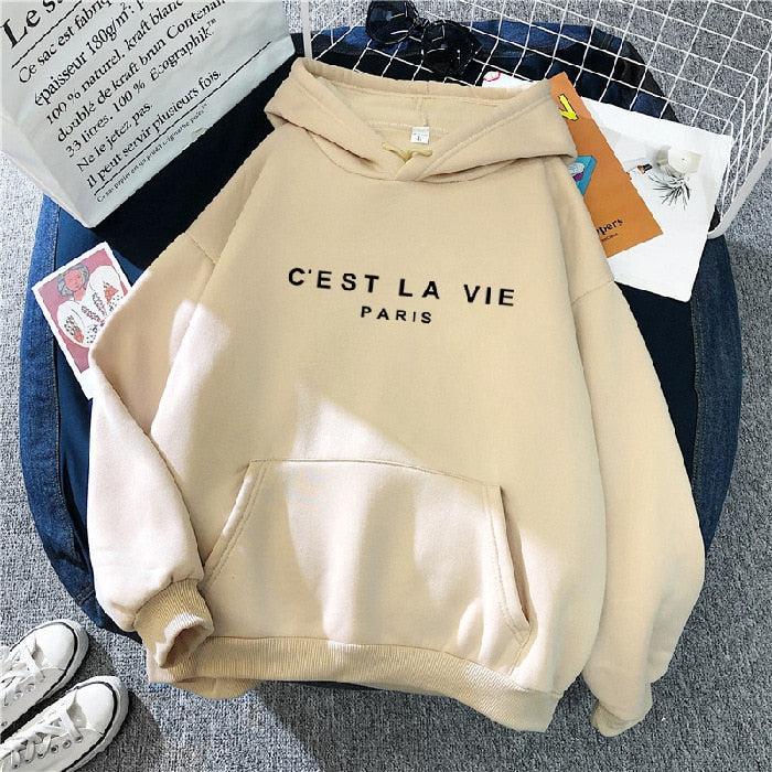 Streetwear Hoodies Letter Printed Women Sweatshirt Pullovers Hooded-Maas