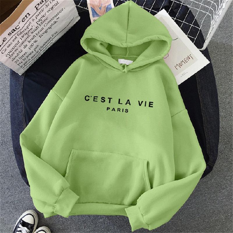 Streetwear Hoodies Letter Printed Women Sweatshirt Pullovers Hooded-Maas