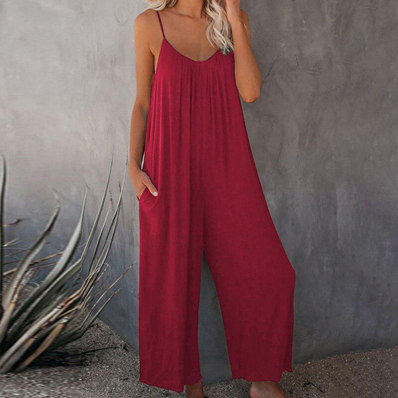 Summer Elegant Loose Jumpsuit Trousers Women's Casual Overalls-Maas