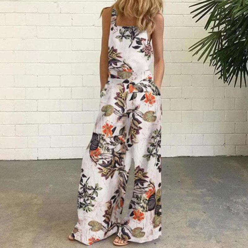 Summer Elegant Loose Jumpsuit Trousers Women's Casual Overalls-Maas