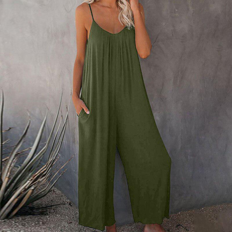 Summer Elegant Loose Jumpsuit Trousers Women's Casual Overalls-Maas