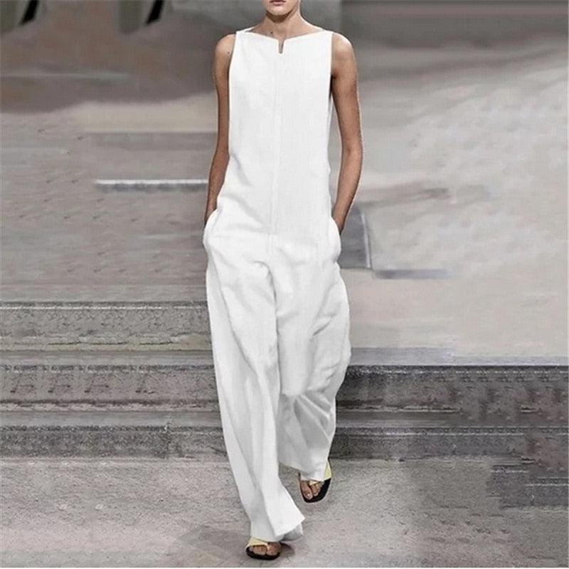 Summer Elegant Loose Jumpsuit Trousers Women's Casual Overalls-Maas