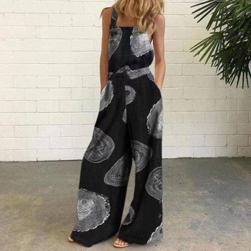 Summer Elegant Loose Jumpsuit Trousers Women's Casual Overalls-Maas