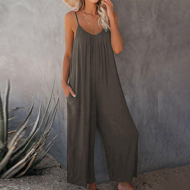 Summer Elegant Loose Jumpsuit Trousers Women's Casual Overalls-Maas