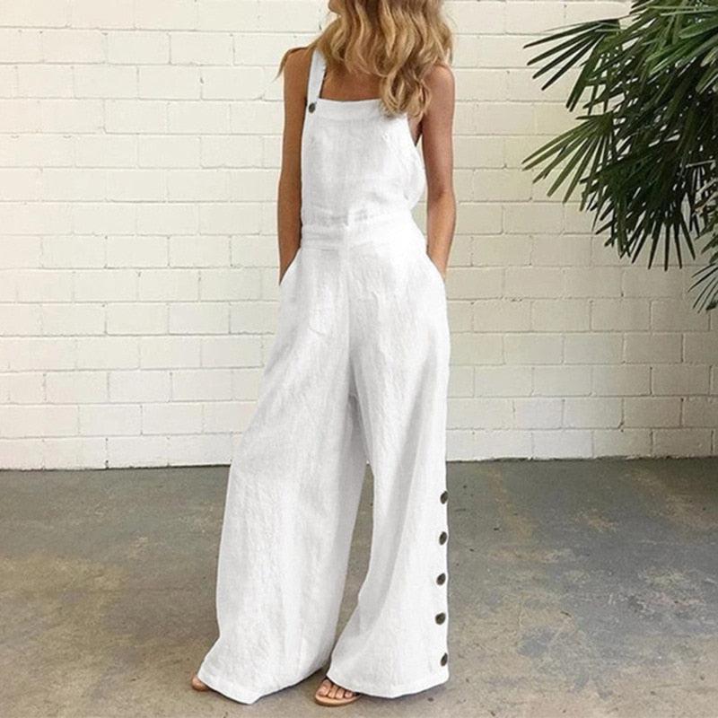 Summer Elegant Loose Jumpsuit Trousers Women's Casual Overalls-Maas