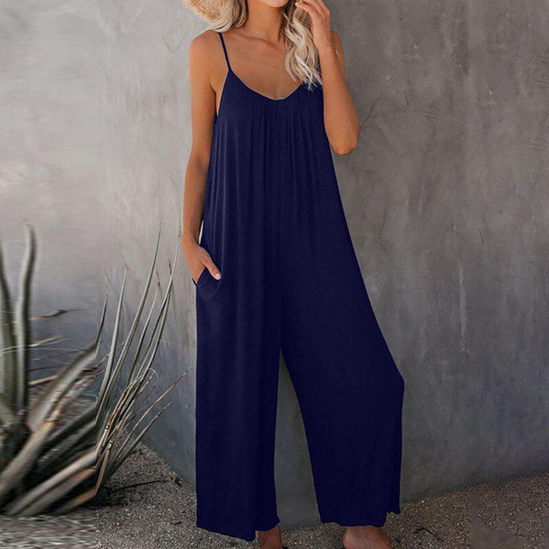 Summer Elegant Loose Jumpsuit Trousers Women's Casual Overalls-Maas