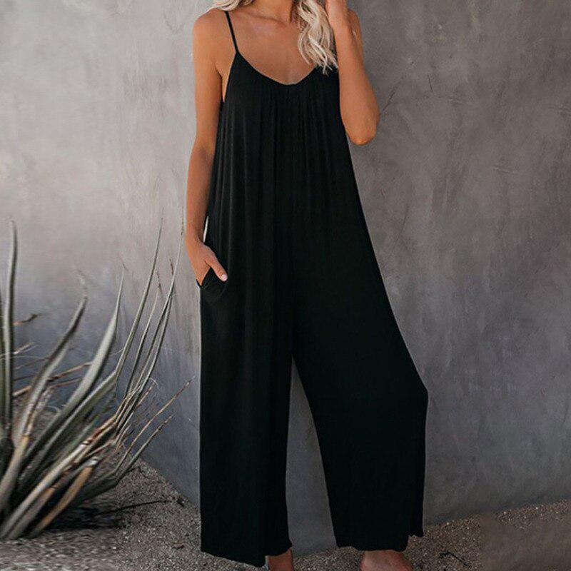 Summer Elegant Loose Jumpsuit Trousers Women's Casual Overalls-Maas