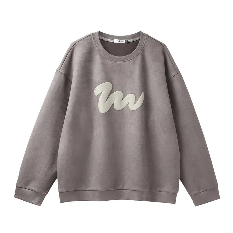 Unisex Pattern Long Sleeve Sweatshirt Retro Style Oversized-Maas