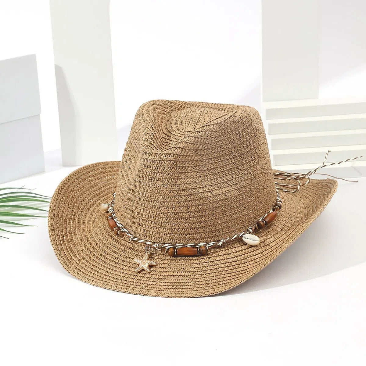 Wholesale Women Pink Tassel Cowboy Hat Floppy Beach Hats Summer Straw Hats Ladies UV Protection Hat Panama Sun Hat-Maas