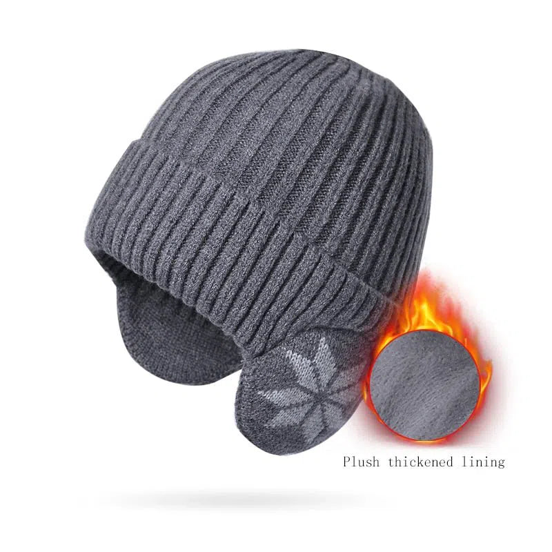 Winter Warm Plush Knitted Benines for Men Women Snow Fashion Skullies Hat Unisex Outdoor Coldproof Ear Protection Wool Caps 2022-Maas