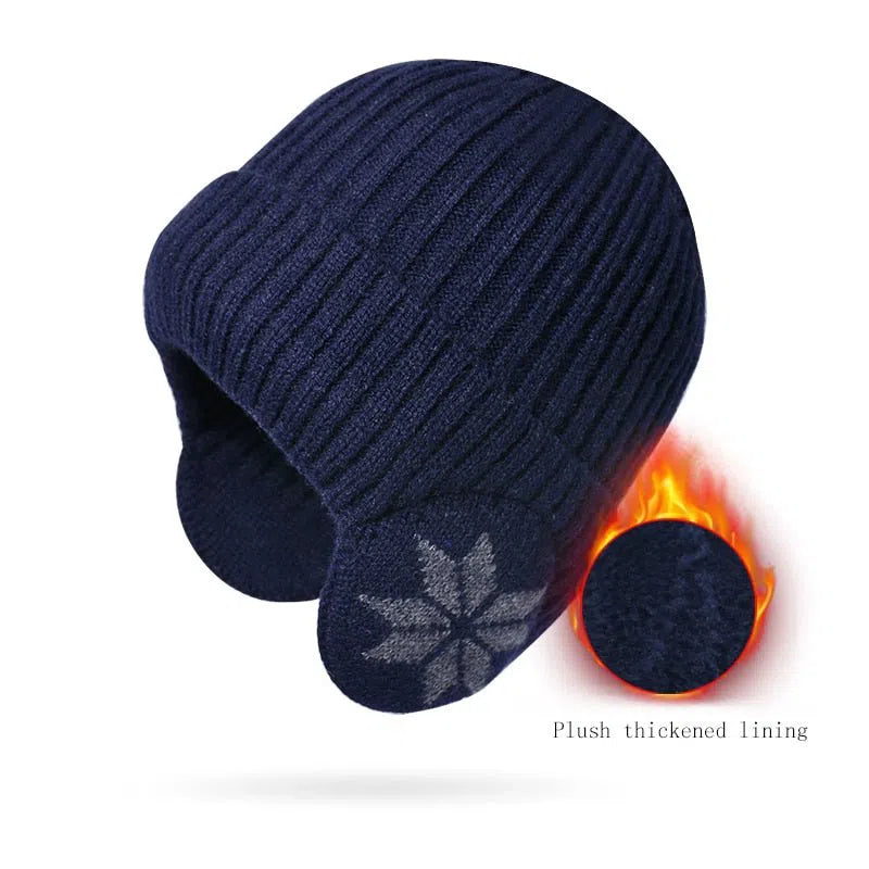 Winter Warm Plush Knitted Benines for Men Women Snow Fashion Skullies Hat Unisex Outdoor Coldproof Ear Protection Wool Caps 2022-Maas