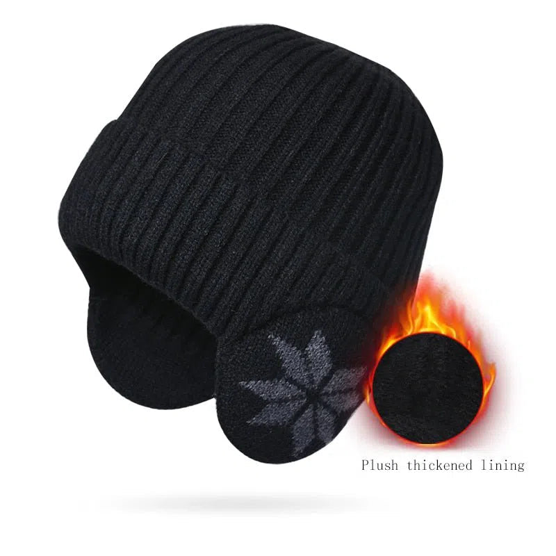 Winter Warm Plush Knitted Benines for Men Women Snow Fashion Skullies Hat Unisex Outdoor Coldproof Ear Protection Wool Caps 2022-Maas