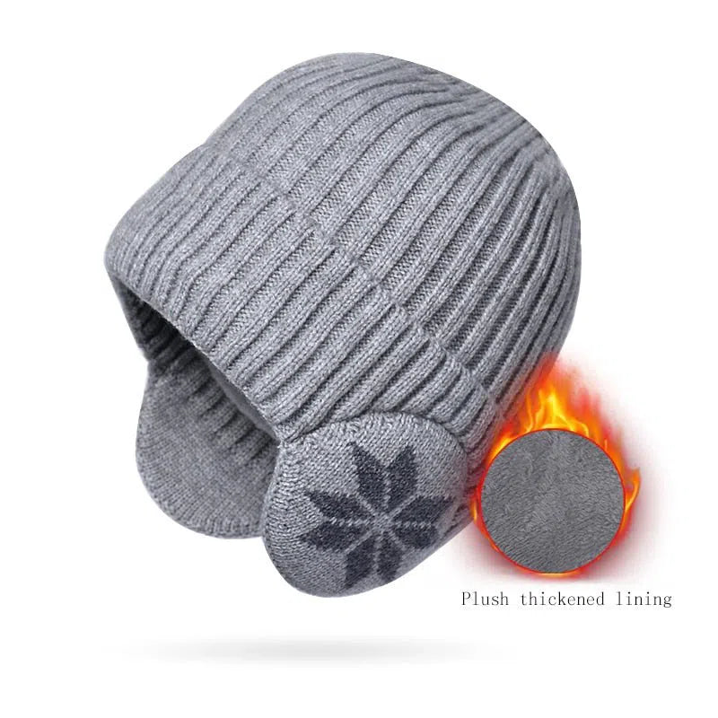 Winter Warm Plush Knitted Benines for Men Women Snow Fashion Skullies Hat Unisex Outdoor Coldproof Ear Protection Wool Caps 2022-Maas