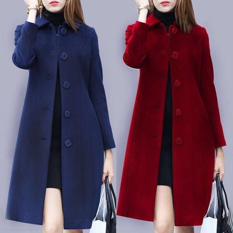 Winter Women's Coat Turn-down Collar Elegant Plus Size Casual Warm Jacket-Maas