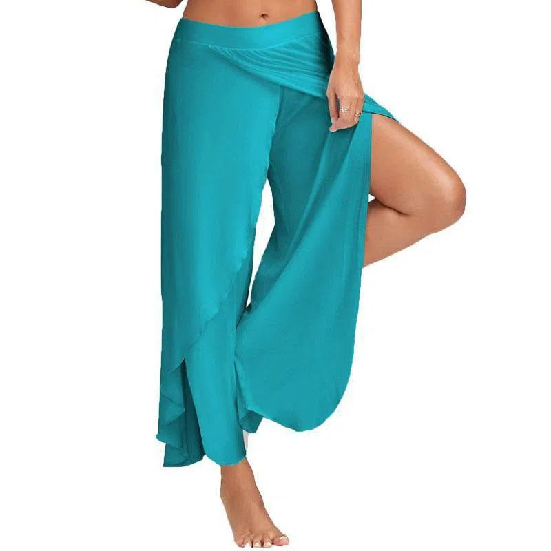 Women Wide Leg Harem Trousers Mandala Open Leg Pants Gypsy-Maas