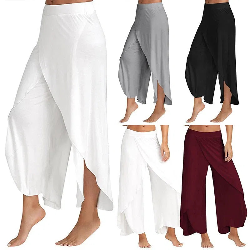 Women Wide Leg Harem Trousers Mandala Open Leg Pants Gypsy-Maas