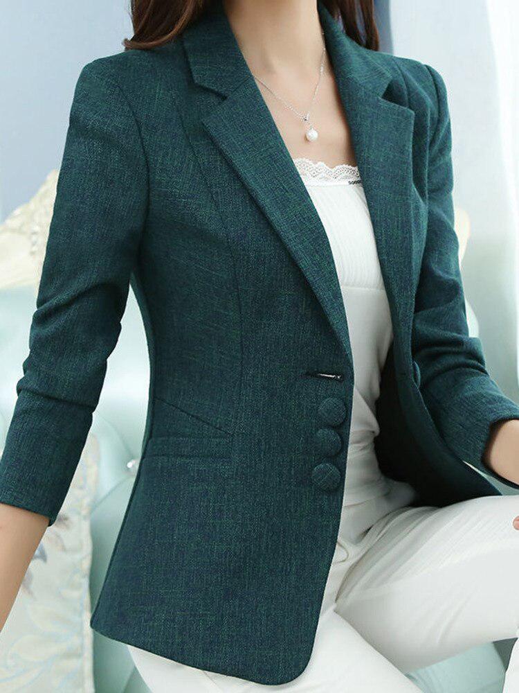 Women's Autumn Blazer Casual Slim fit Single Breasted-Maas