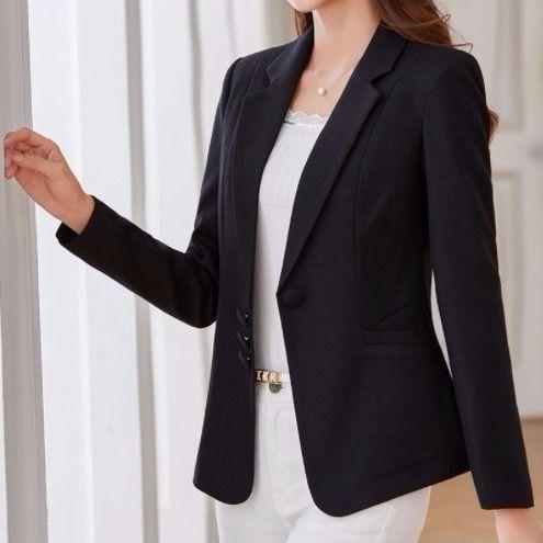 Women's Autumn Blazer Casual Slim fit Single Breasted-Maas