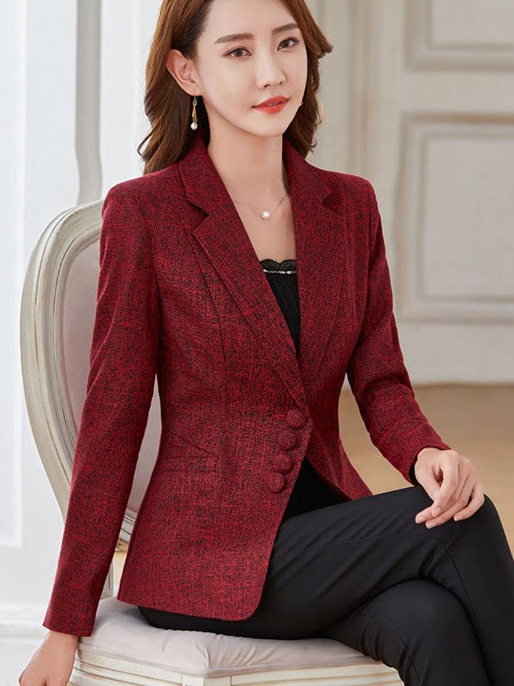 Women's Autumn Blazer Casual Slim fit Single Breasted-Maas