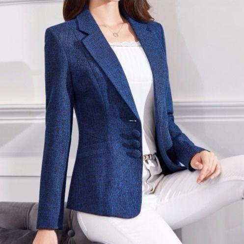 Women's Autumn Blazer Casual Slim fit Single Breasted-Maas