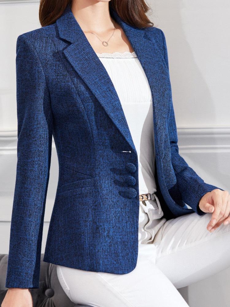 Women's Autumn Blazer Casual Slim fit Single Breasted-Maas