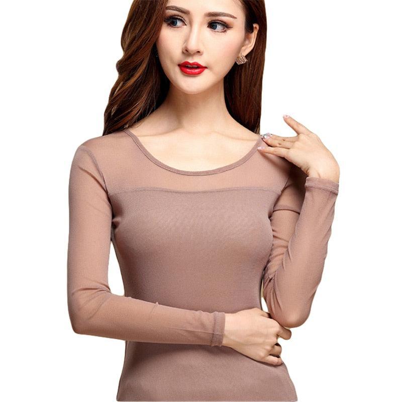 Women's Blouse Shirt Sexy Casual Long Sleeve Lace-Maas