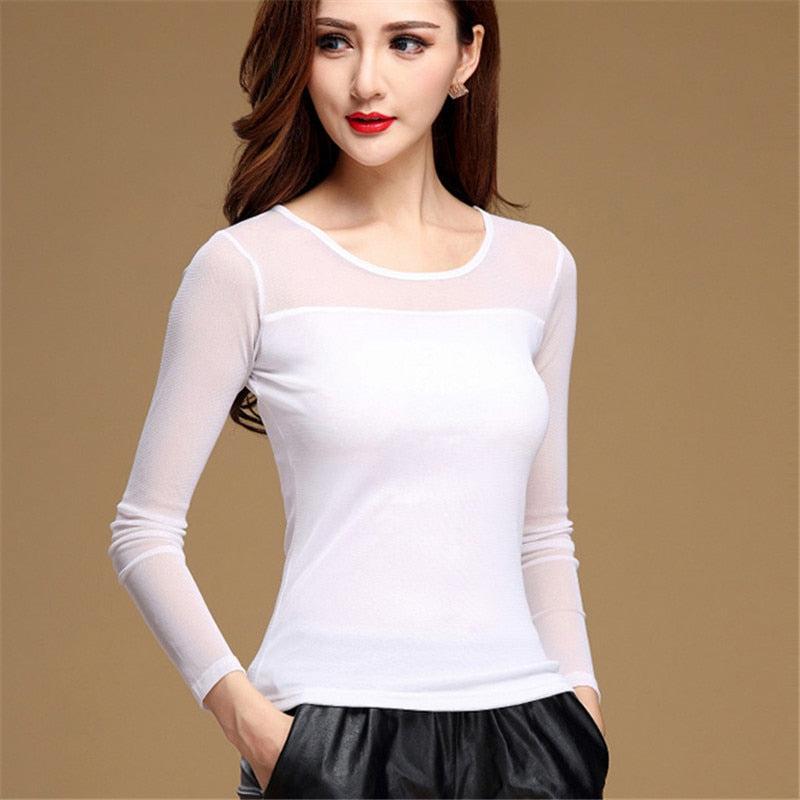 Women's Blouse Shirt Sexy Casual Long Sleeve Lace-Maas