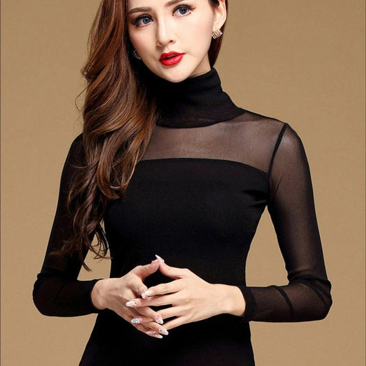 Women's Blouse Shirt Sexy Casual Long Sleeve Lace-Maas