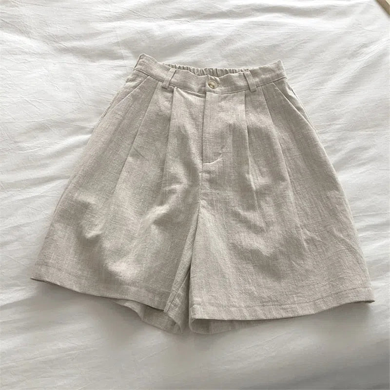 Women's Breathable Cotton Linen Shorts Bermuda Casual-Maas