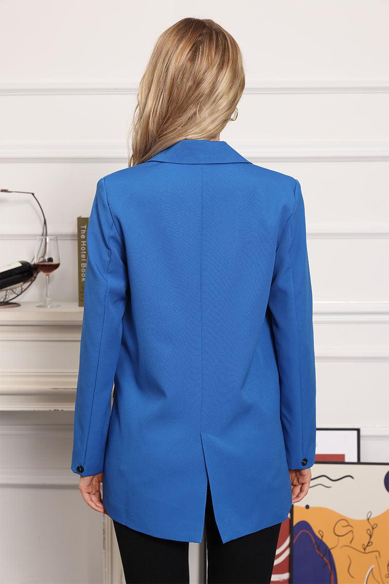 Women's Chic Double Breasted Blazer Long Sleeve Stylish Tops-Maas