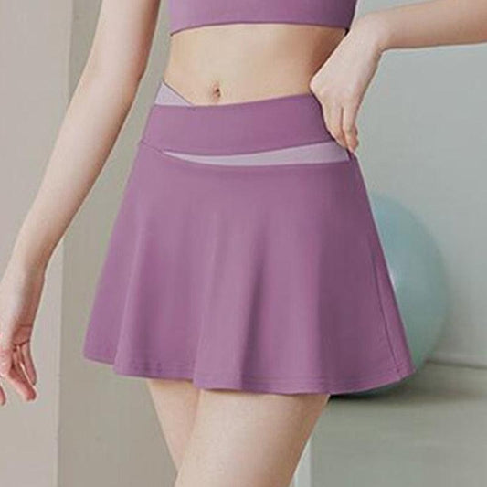 Women's Crisscross Waist Tummy Control Tennis Skirt Activewear Yoga Workout-Maas