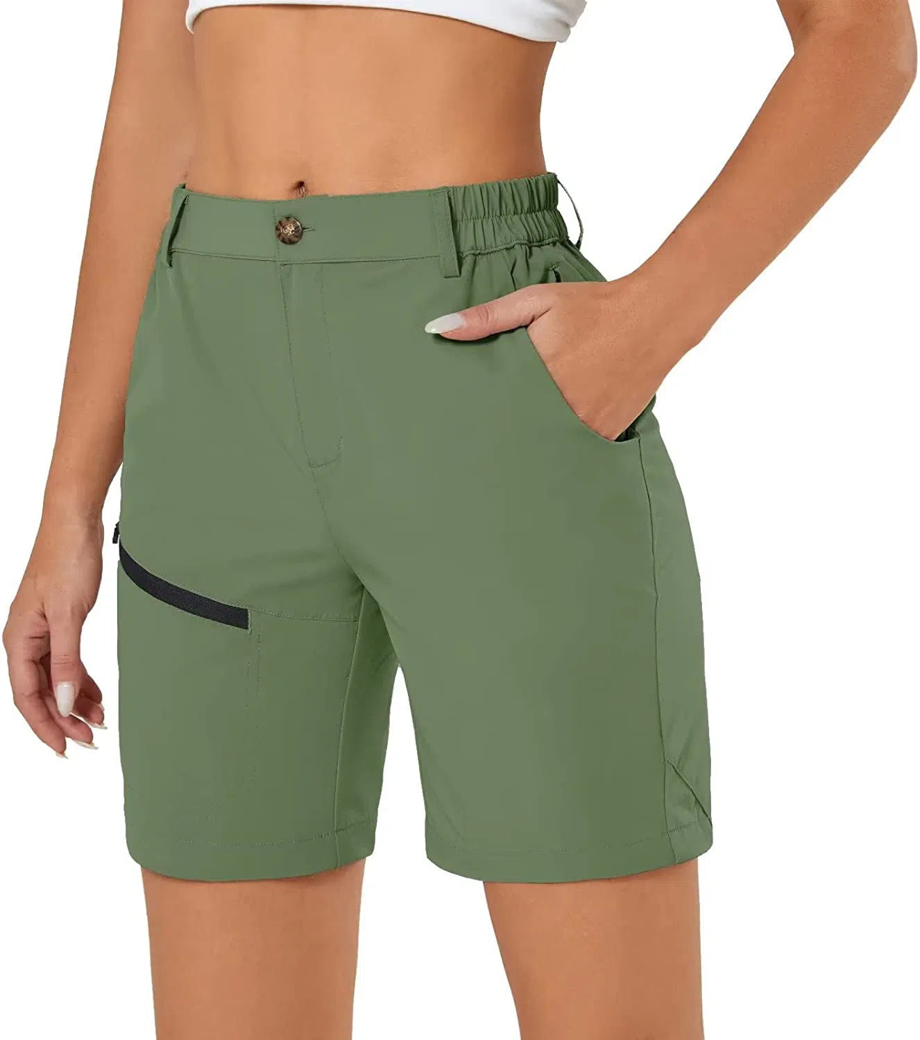 Women's Hiking Cargo Shorts Travel Active Golf with 6 Pockets-Maas