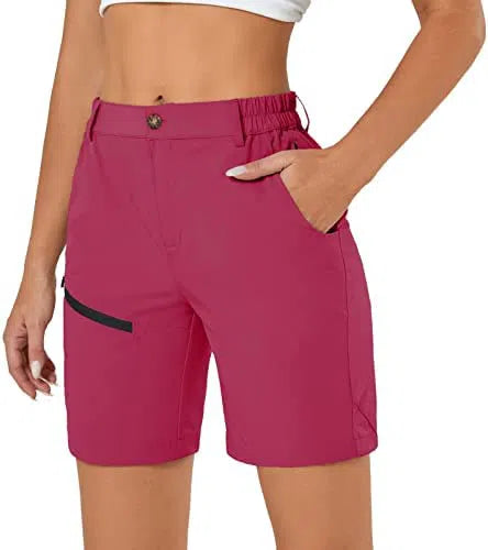 Women's Hiking Cargo Shorts Travel Active Golf with 6 Pockets-Maas