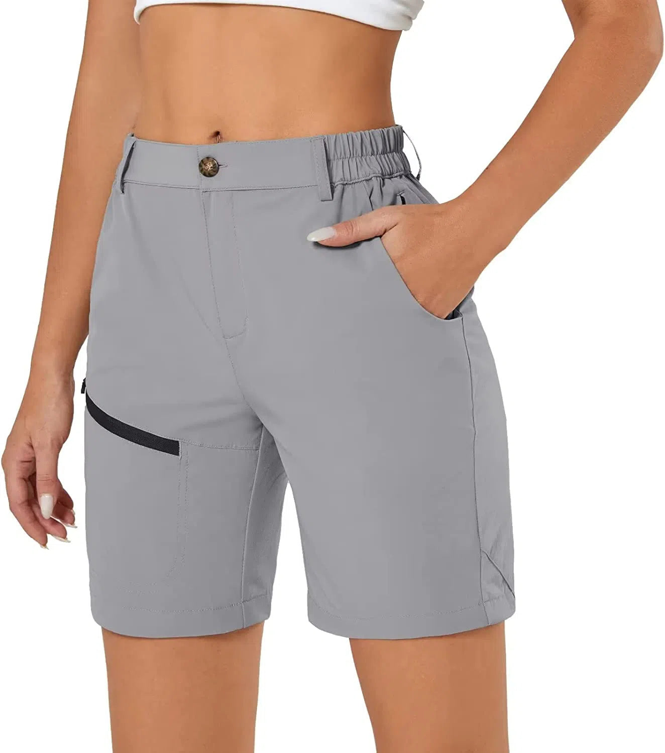 Women's Hiking Cargo Shorts Travel Active Golf with 6 Pockets-Maas