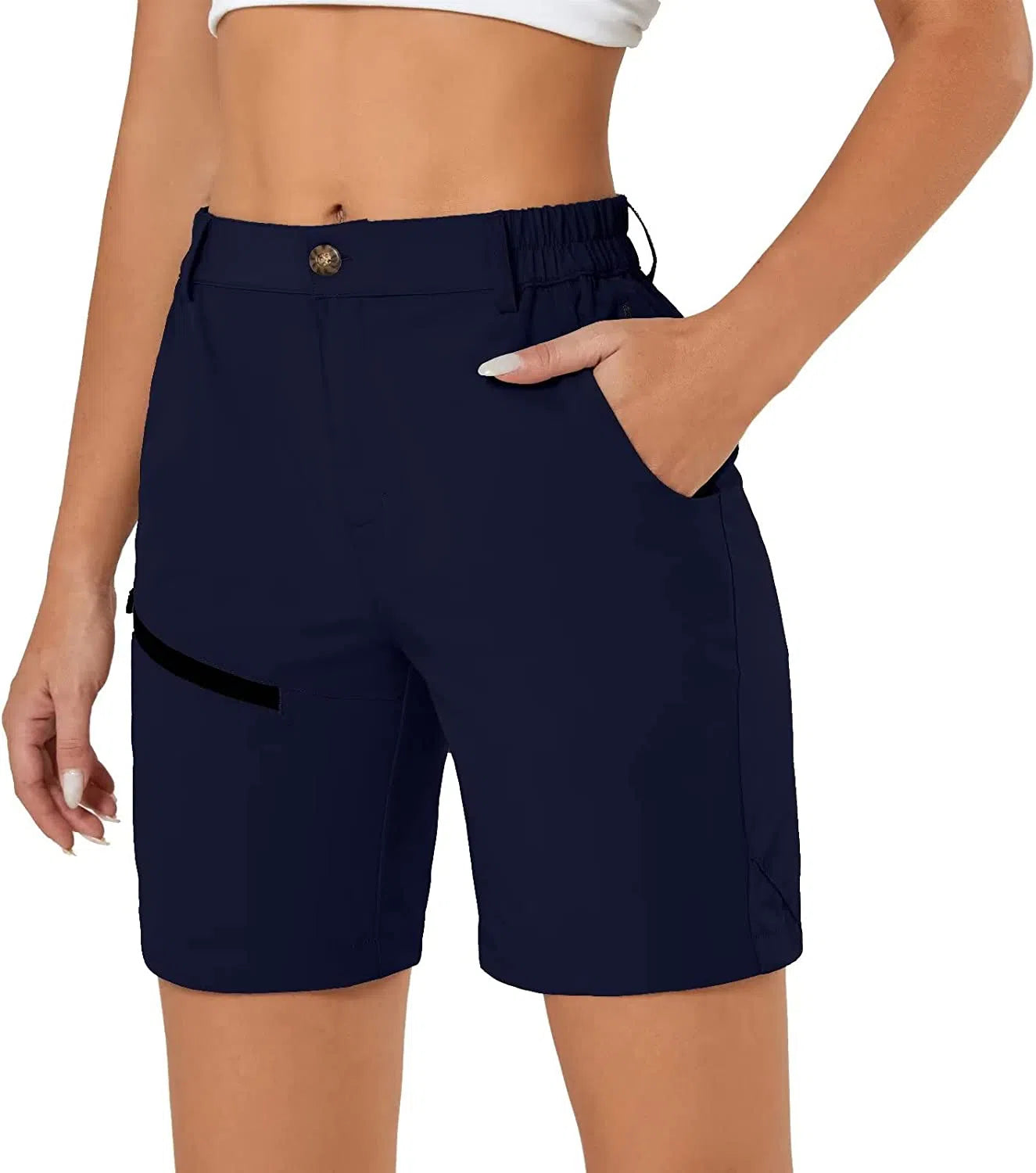 Women's Hiking Cargo Shorts Travel Active Golf with 6 Pockets-Maas