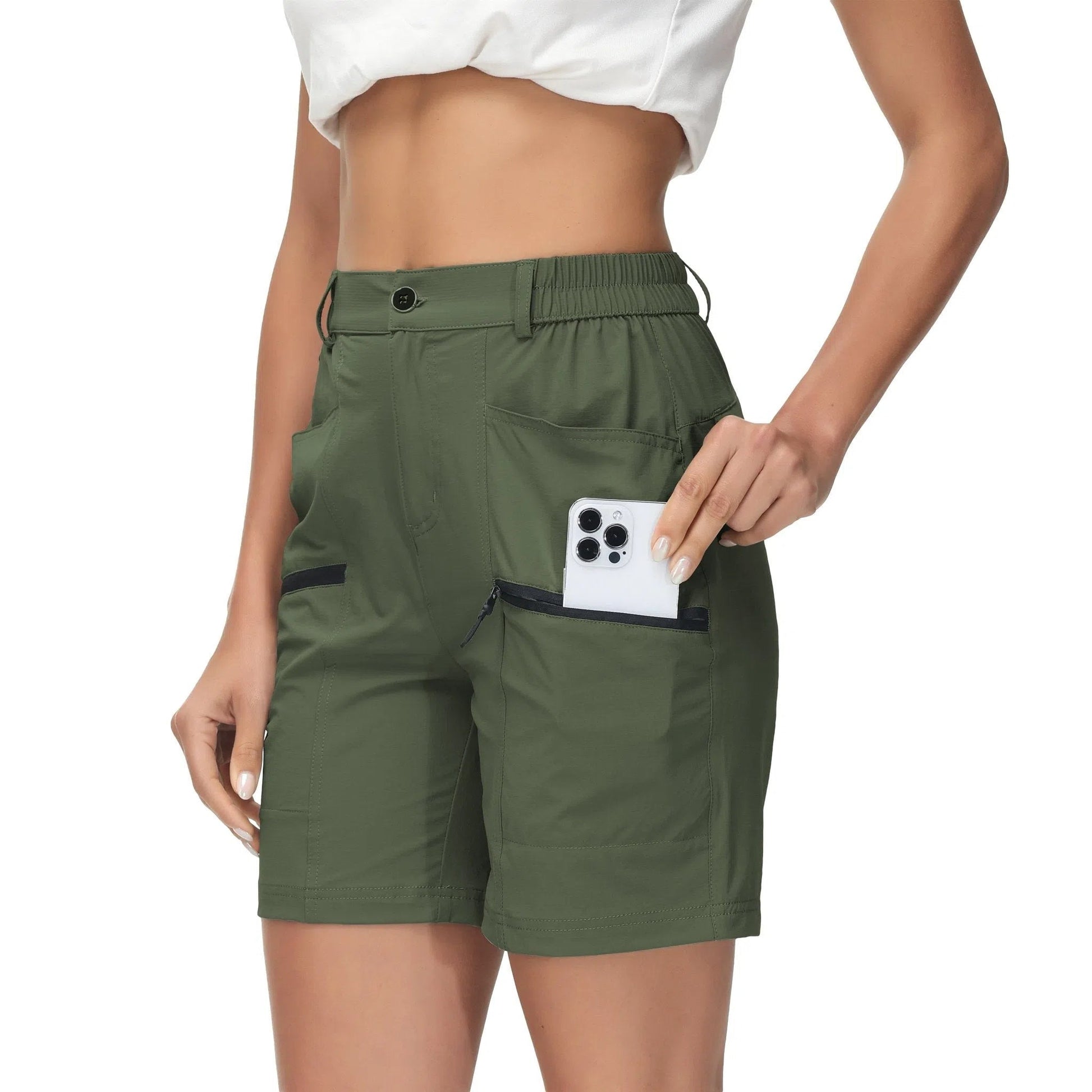 Women's Hiking Cargo Shorts Travel Active Golf with 6 Pockets-Maas