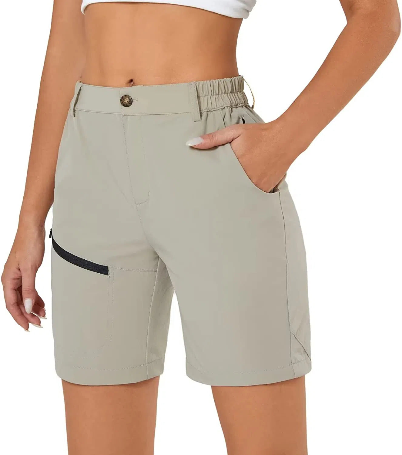 Women's Hiking Cargo Shorts Travel Active Golf with 6 Pockets-Maas