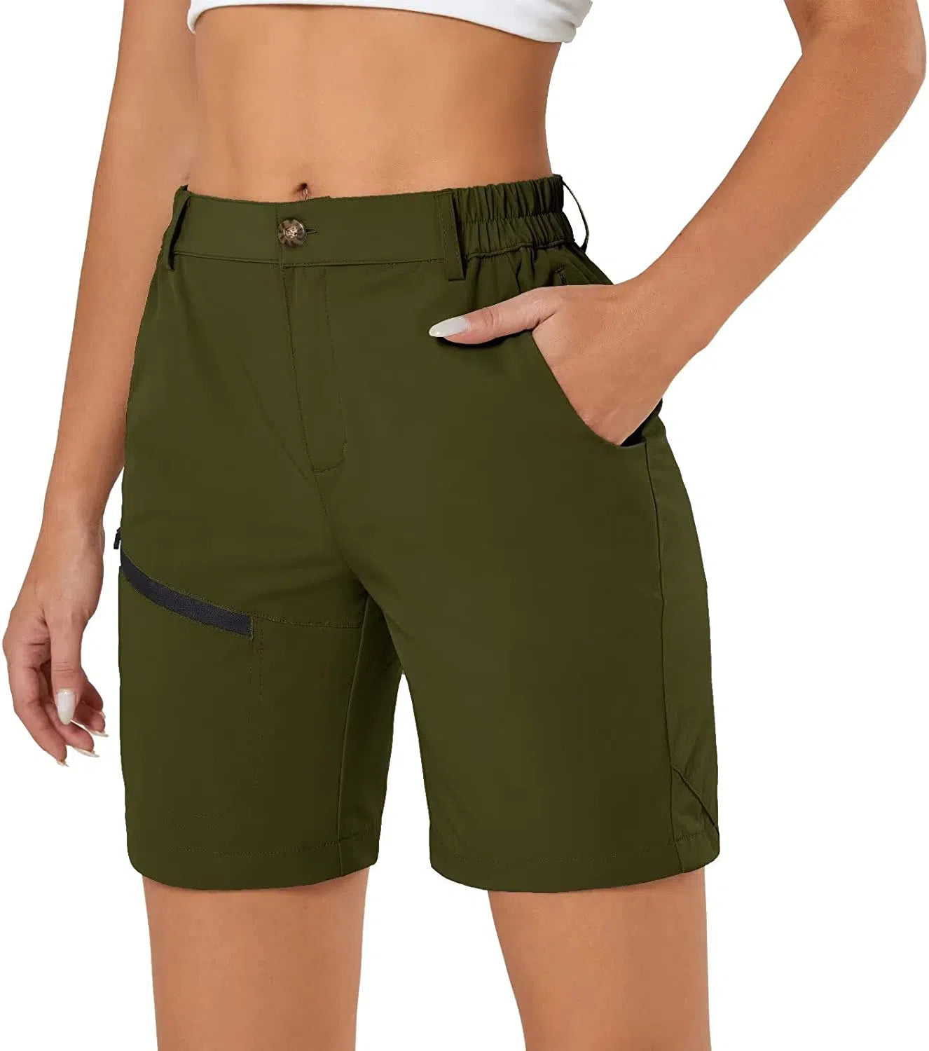 Women's Hiking Cargo Shorts Travel Active Golf with 6 Pockets-Maas