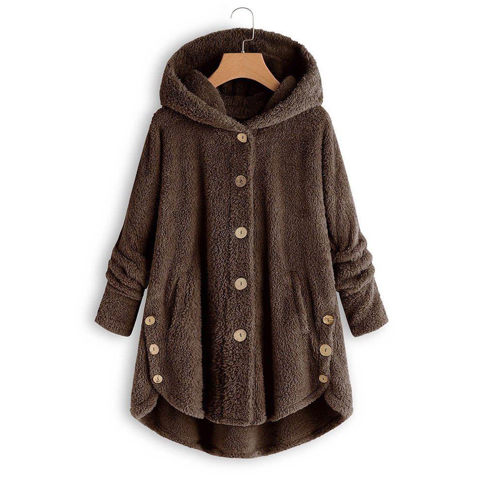 Women's Jacket Winter Coat Warm Fluffy Jacket Overcoat Outerwear-Maas