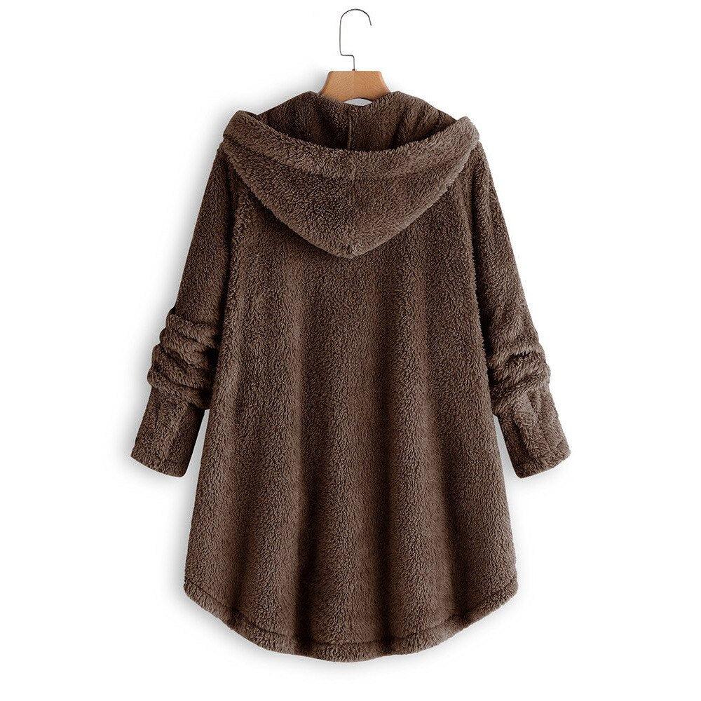 Women's Jacket Winter Coat Warm Fluffy Jacket Overcoat Outerwear-Maas