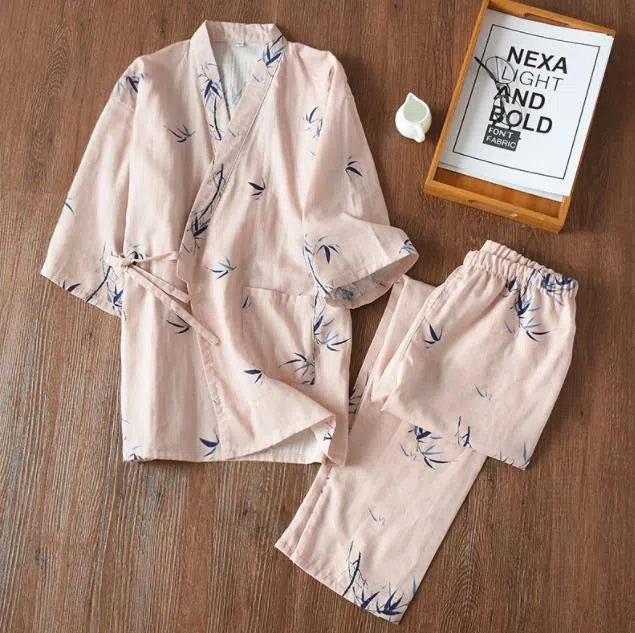 Women's Japanese Style Pajamas Set 100% Cotton Two-Piece-Maas