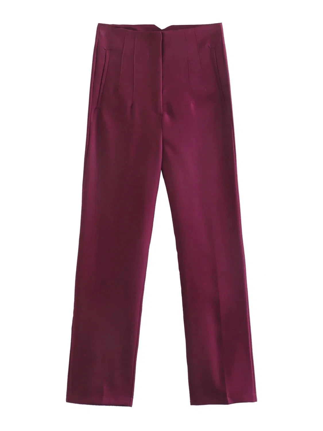 Women's Light Chic Straight Pants Vintage Trousers-Maas